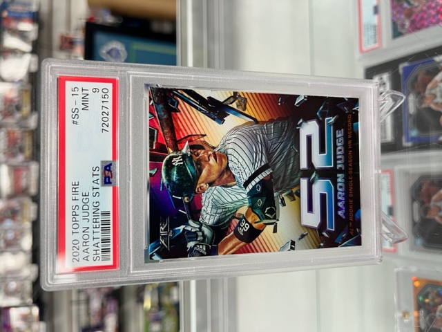 2020 TOPPS FIRE SHATTERING STATS #SS15 AARON JUDGE PSA 9