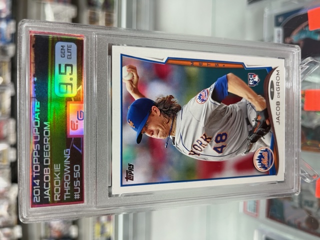 2014 TOPPS UPDATE #US50A JACOB DEGROM RC THROWING ECG 9.5