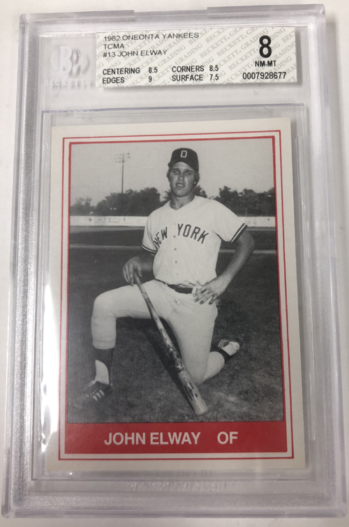 John Elway 1982 Oneonta Yankees TCMA #13 BGS 8