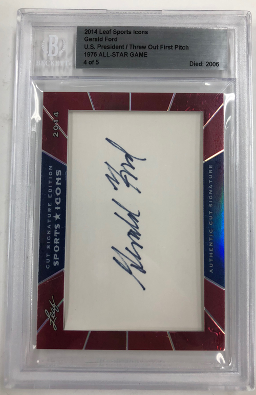 Gerald Ford 2014 Leaf Sports Icons Cut Signatures 4/5