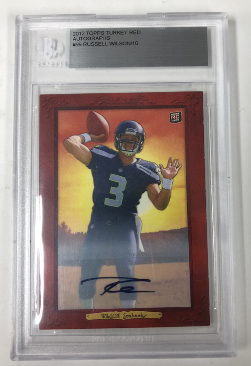 Russell Wilson 2012 Topps Turkey Red Autographs Red Border #99 1/10
