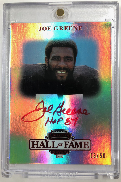 Joe Greene 2012 Press Pass Legends Hall of Fame Red #LGJGR 3/38 - Click Image to Close